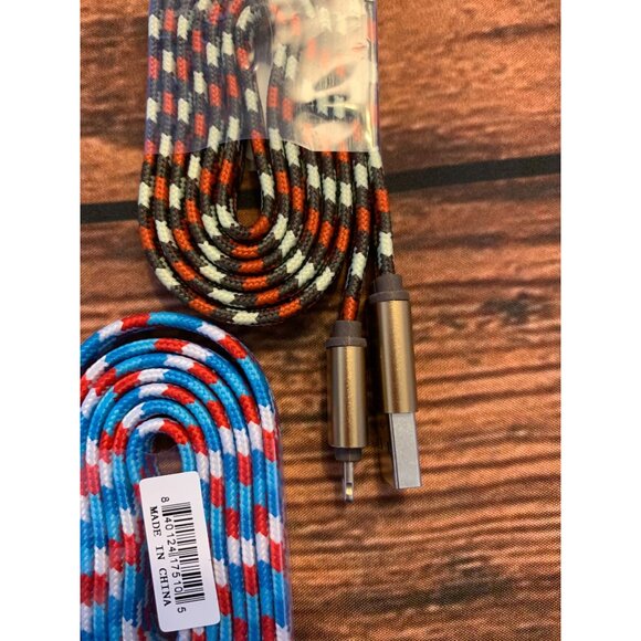 Braided Nylon USB Charging Cables 3-Pack In Red Blue & Gold  Fast Charging & Dur - Picture 2 of 4